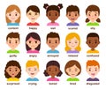 Cartoon children with different emotions Royalty Free Stock Photo