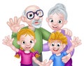 Cartoon Children and Grandparents