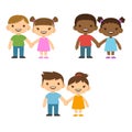 Cartoon children holding hands