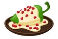 Cartoon Chiles en nogada, Chile Relleno, Poblano chili Mexican food vector illustration. Traditional Mexican Cuisine Royalty Free Stock Photo