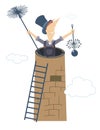 Cartoon chimney sweeper illustration