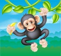 Cartoon Chimp with Banana