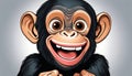 A cartoon chimp with a big smile and red lips Royalty Free Stock Photo