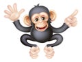 Cartoon Chimp Monkey Pointing