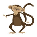 Cartoon chimpanzee. Vector illustration. Drawing animal for children. Zoo for kids.