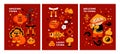 Cartoon China cards. Chinese travel banners. Culture and tradition elements. Lucky symbols. Invitational posters