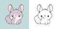 Cartoon Chinchilla Clipart for Coloring Page and Illustration. Clip Art Isolated Pet. Cute Vector Illustration of a