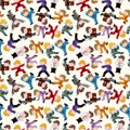 Cartoon chinese Kung fu seamless pattern Royalty Free Stock Photo