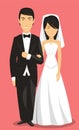 Cartoon chinese wedding couple Royalty Free Stock Photo