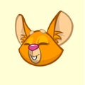 Cartoon chipmunk head. Vector illustration of brown smiling chipmunk icon.