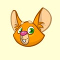 Cartoon chipmunk head. Vector illustration of brown smiling chipmunk icon.