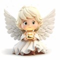 Cartoon Christmas angel with outstretched wings Royalty Free Stock Photo