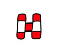 Cartoon Christmas Candy Cane Letter H