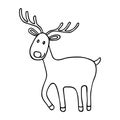 Cartoon Christmas deer icon