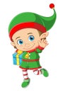 Cartoon christmas elf carrying a gifts Royalty Free Stock Photo