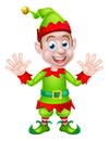 Cartoon Christmas Elf Waving