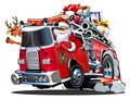 Cartoon Christmas firetruck Royalty Free Stock Photo