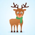 Cartoon christmas reindeer Rudolph, vector Royalty Free Stock Photo