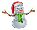 Cartoon Christmas Santa Hat Snowman