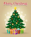 Cartoon christmas tree card Royalty Free Stock Photo