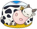 Cartoon chubby cow sleep.