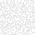 Cartoon chubby lettering pattern. Kids game alphabet.