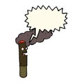 cartoon cigar with speech bubble