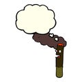 cartoon cigar with thought bubble