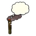 cartoon cigar with thought bubble