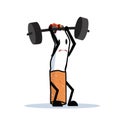Cartoon Cigarette character Lifting Weights