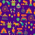 Cartoon Circus Background Pattern. Vector Royalty Free Stock Photo