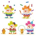 Cartoon circus clowns set Royalty Free Stock Photo