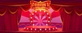 Cartoon circus stage background, carnival arena Royalty Free Stock Photo