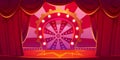 Cartoon circus stage background, carnival arena Royalty Free Stock Photo