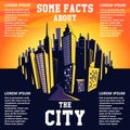 Cartoon city background. Vector illustration of cityscape Royalty Free Stock Photo