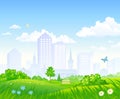 Cartoon city park Royalty Free Stock Photo
