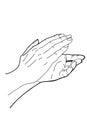 Cartoon clapping hand male hand with area text