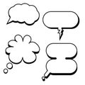 Cartoon classic speech bubbles vector.Comic bubbles with empty dialog. Royalty Free Stock Photo