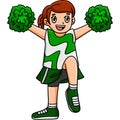 Cheerleader Girl Lifting One Leg Cartoon Clipart Royalty Free Stock Photo