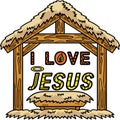 Christian I Love Jesus Cartoon Colored Clipart