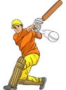 Cricket Sports Cartoon Colored Clipart