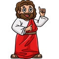 Christian Jesus Preaching Cartoon Colored Clipart