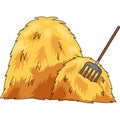 Haystack Cartoon Colored Clipart Illustration