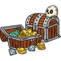Pirate Chests Cartoon Colored Clipart Illustration