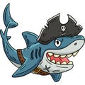 Pirate Shark Cartoon Colored Clipart Illustration Royalty Free Stock Photo