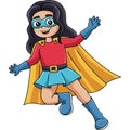 Superhero Girl Cartoon Colored Clipart Royalty Free Stock Photo