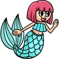 Talking Mermaid Cartoon Colored Clipart