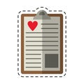 Cartoon clipboard heart report care