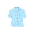 Cartoon Clothe Female Light Blue Polo. Vector