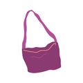 Cartoon Clothe Female Purple Bag. Vector